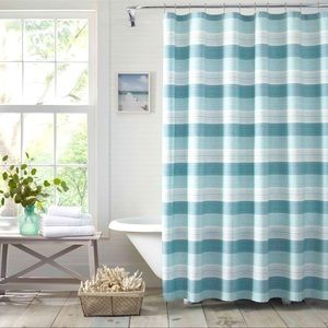 Tommy Bahama Hula Beach Shower Curtain in Blue Geometric Design